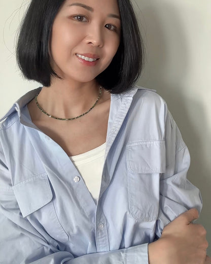 Ruby Zoisite And Freshwater Pearl Beaded Necklace