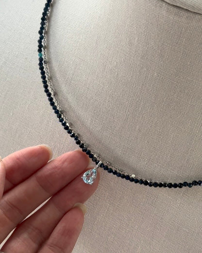 Sapphire Beaded And Topaz Necklace