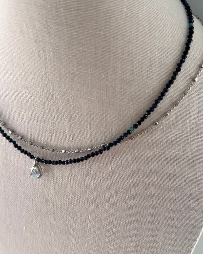 Sapphire Beaded And Topaz Necklace