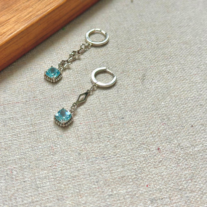 Topaz And Star Sterling Silver Ear Hoop