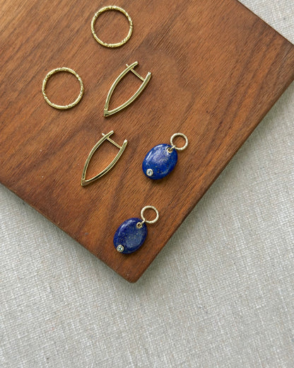 Lapis & Topaz Multi-way Gold-plated Ear Hoop