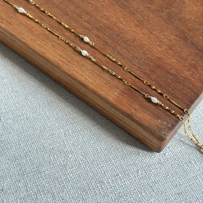 Malachite And Freshwater Pearl Gold-plated Necklace