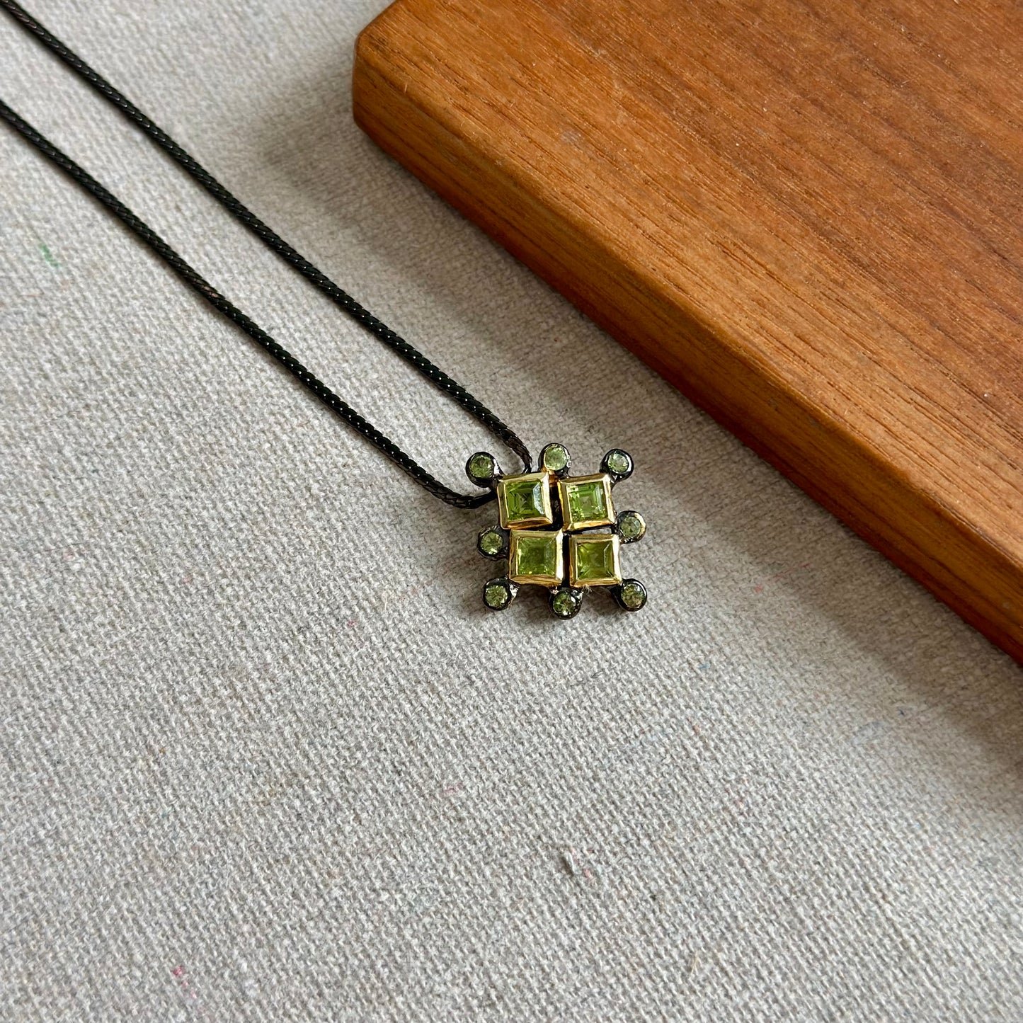 Peridot Two-tone Gold-plated Necklace