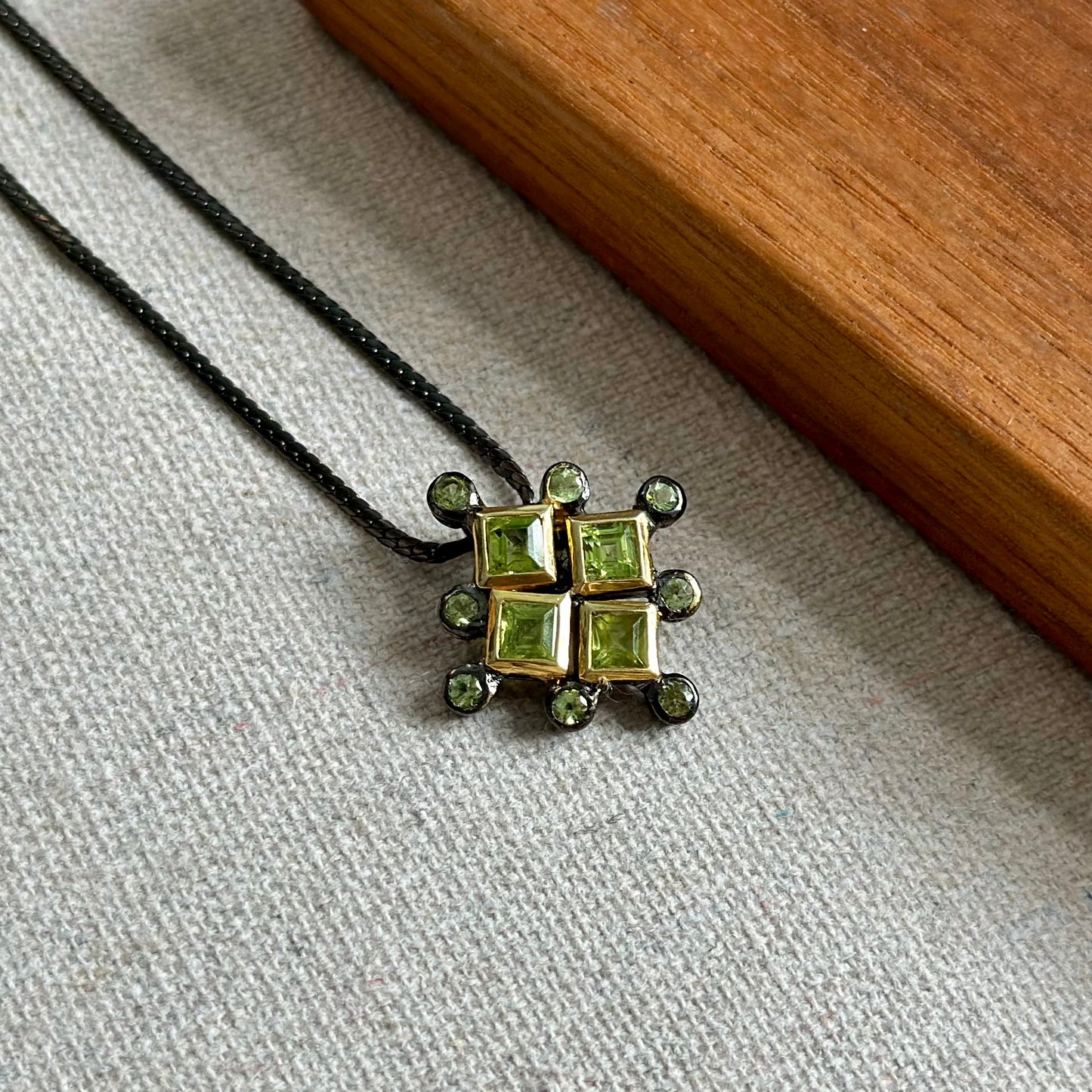 Peridot Two-tone Gold-plated Necklace