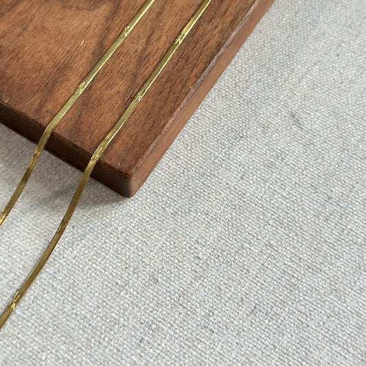 Herringbone 18K Gold-plated Long Necklace