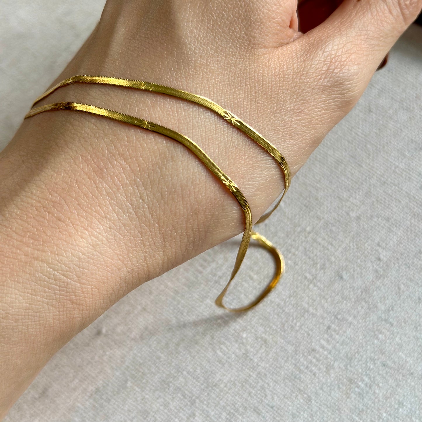 Herringbone 18K Gold-plated Long Necklace