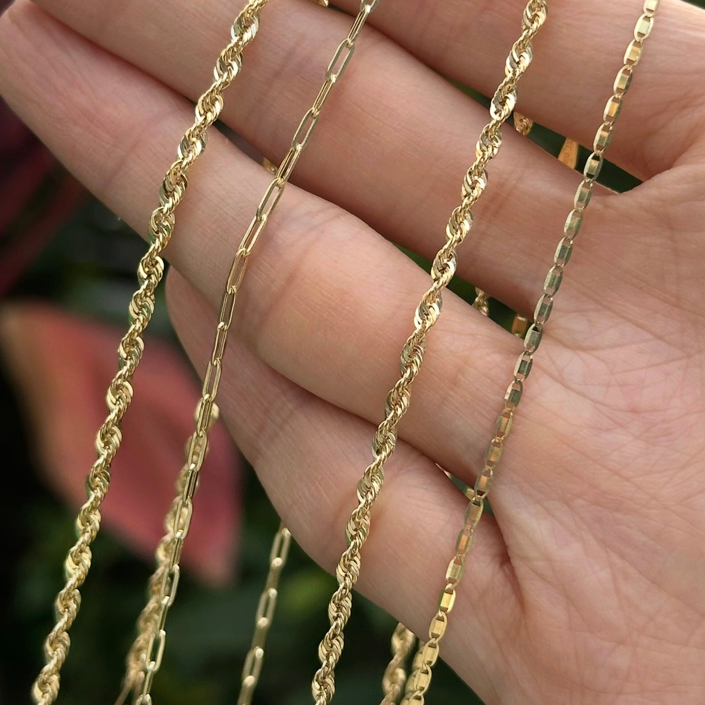 10K Solid Real Gold Mariner Link Chain Necklace