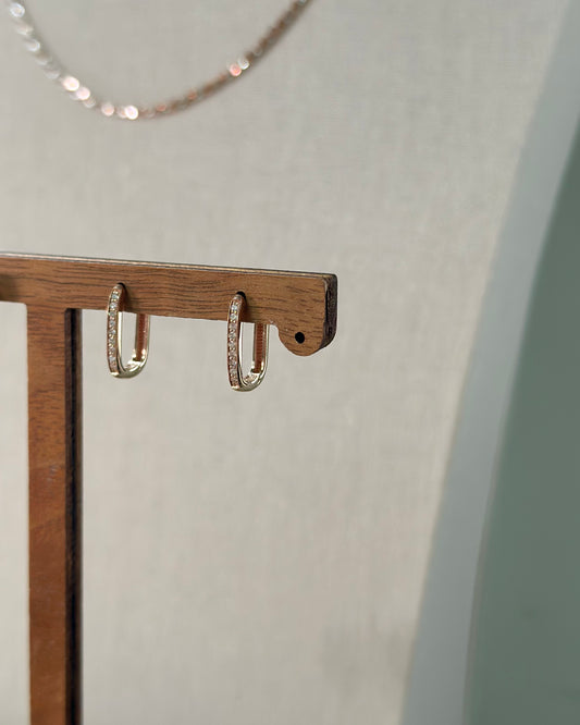 10K Solid Rose Gold Natural Diamond Ear Hoop