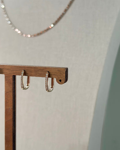 10K Solid Rose Gold Natural Diamond Ear Hoop