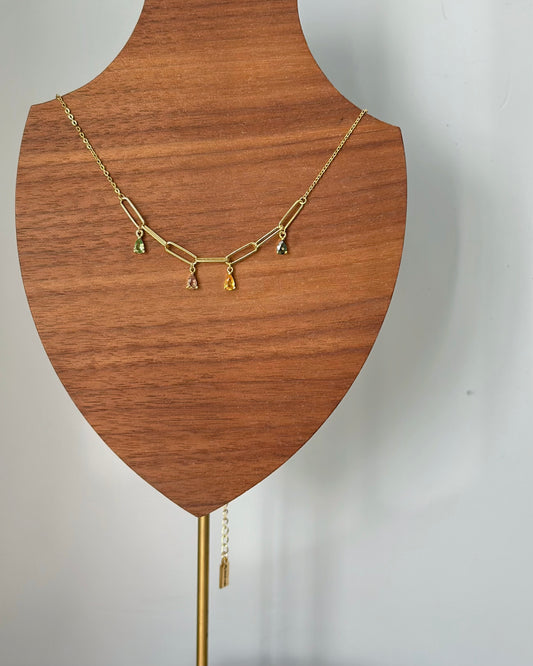 Fancy Sapphire Gold-plated Sterling Silver Necklace