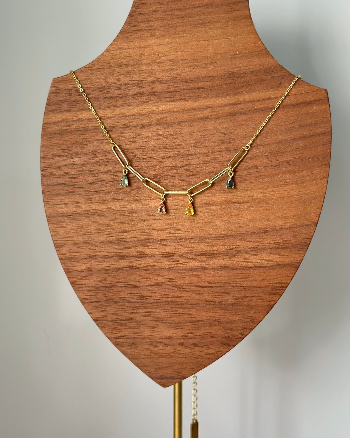 Fancy Sapphire Gold-plated Sterling Silver Necklace