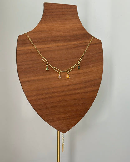 Fancy Sapphire Gold-plated Sterling Silver Necklace