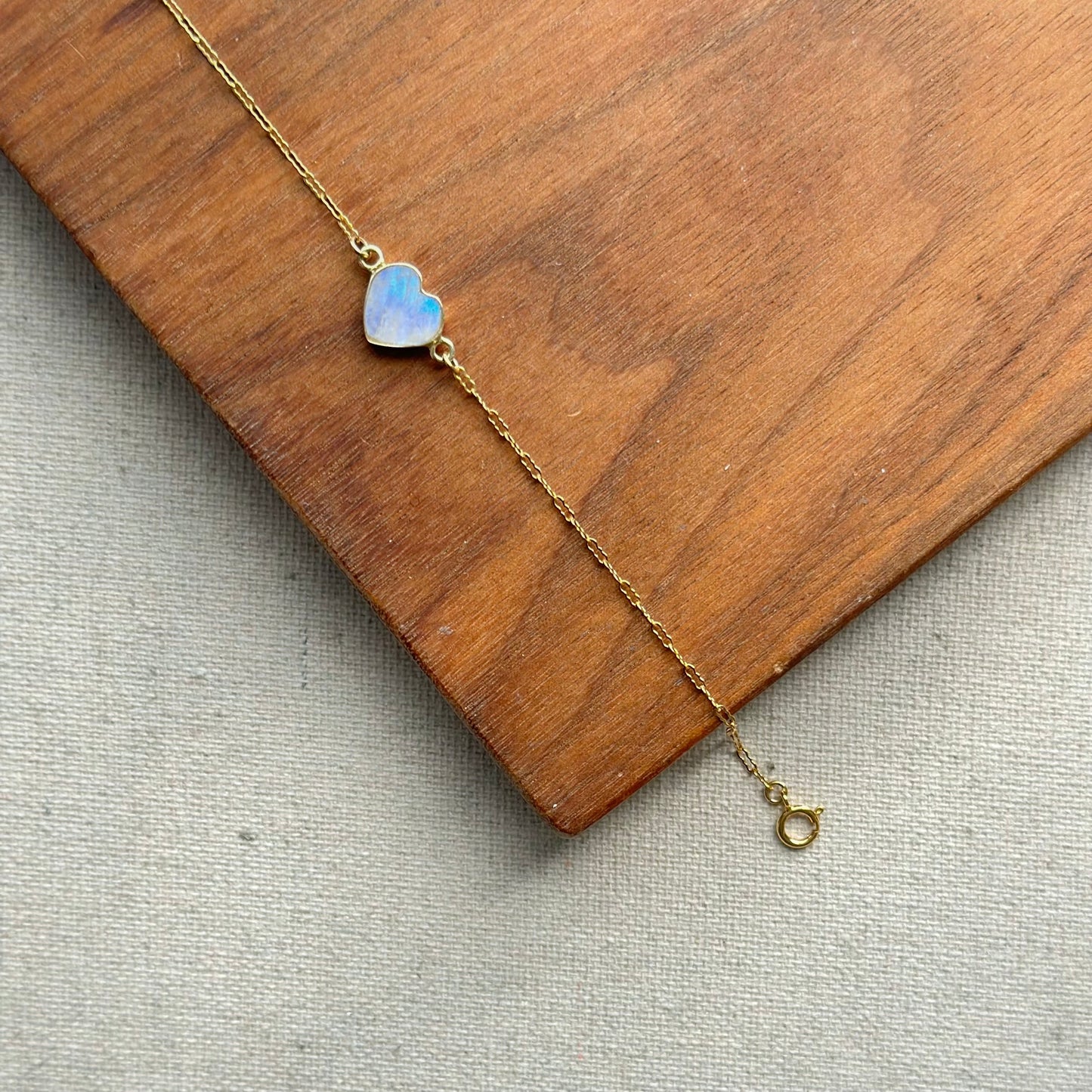 Moonstone Heart 14K Gold-filled Bracelet