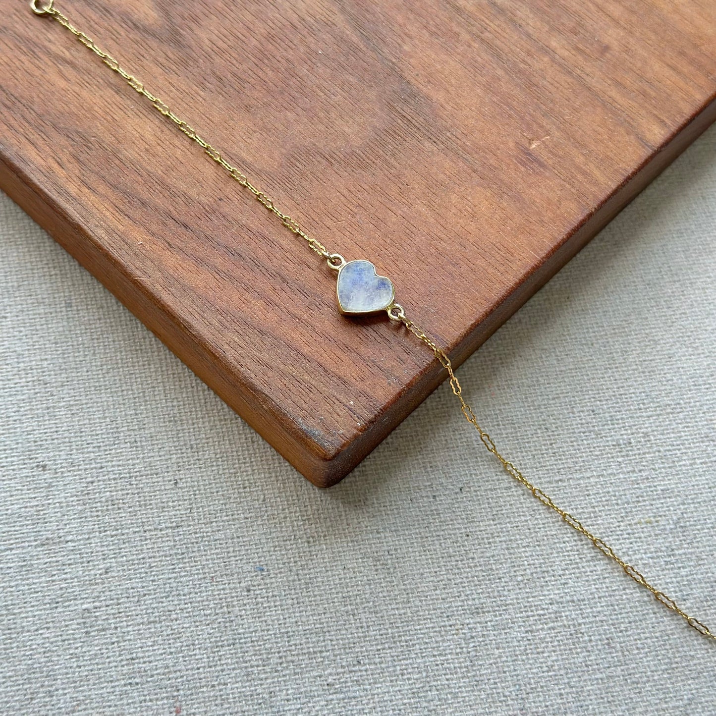 Moonstone Heart 14K Gold-filled Bracelet
