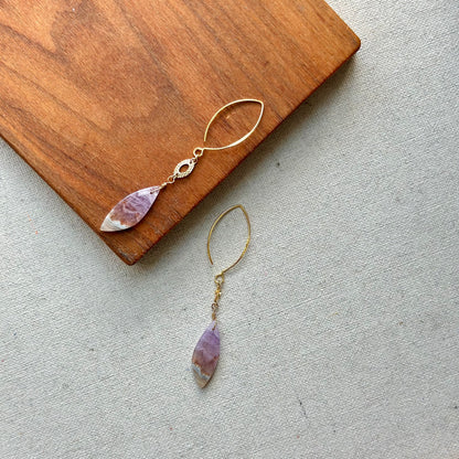 Amethyst Agate Gold-plated Earring