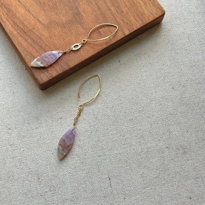 Amethyst Agate Gold-plated Earring
