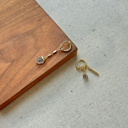 Multi-way Herkimer Diamond Gold-plated Ear Hoop