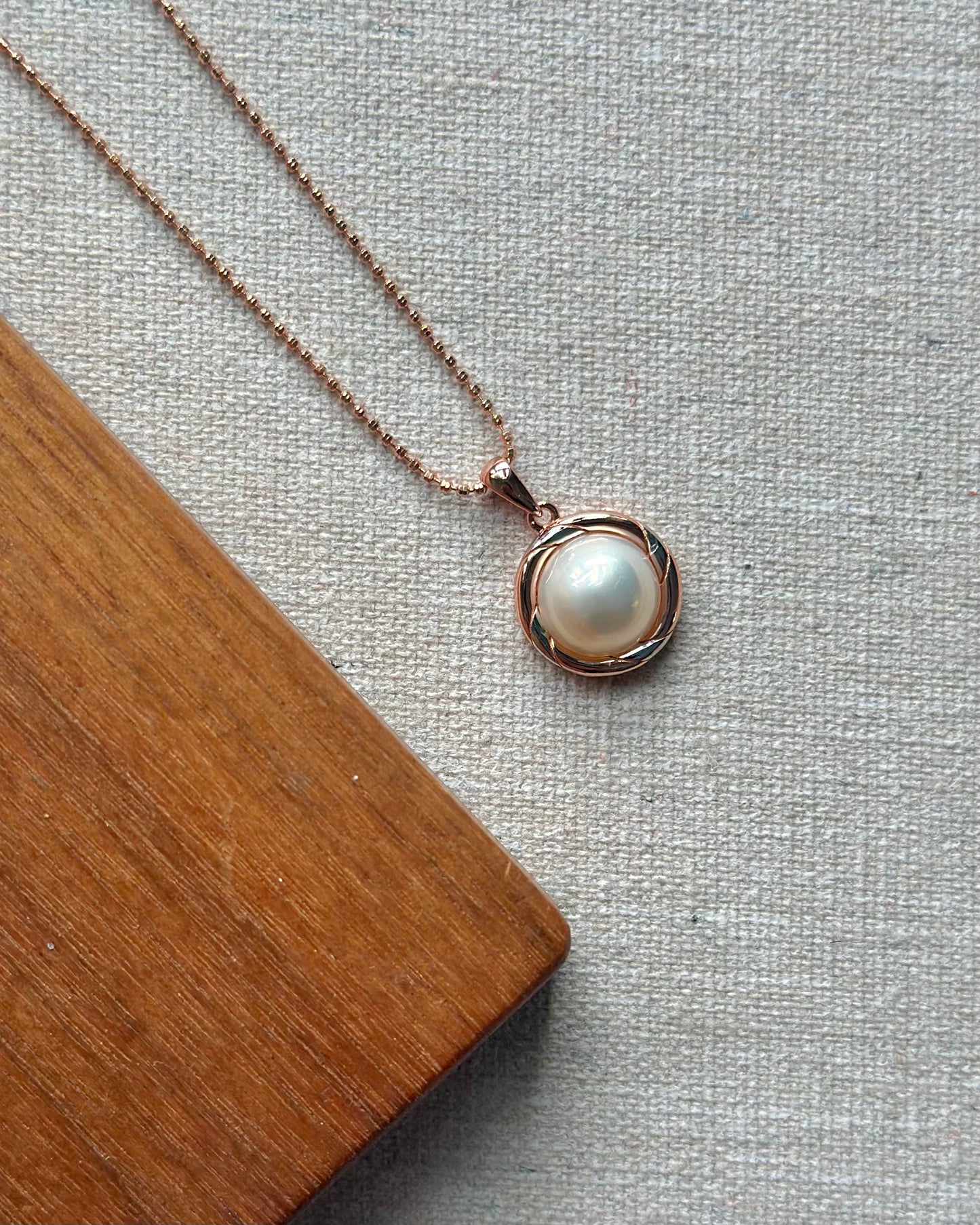 Mabe Pearl Rose Gold-plated Sterling Silver Necklace