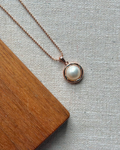 Mabe Pearl Rose Gold-plated Sterling Silver Necklace