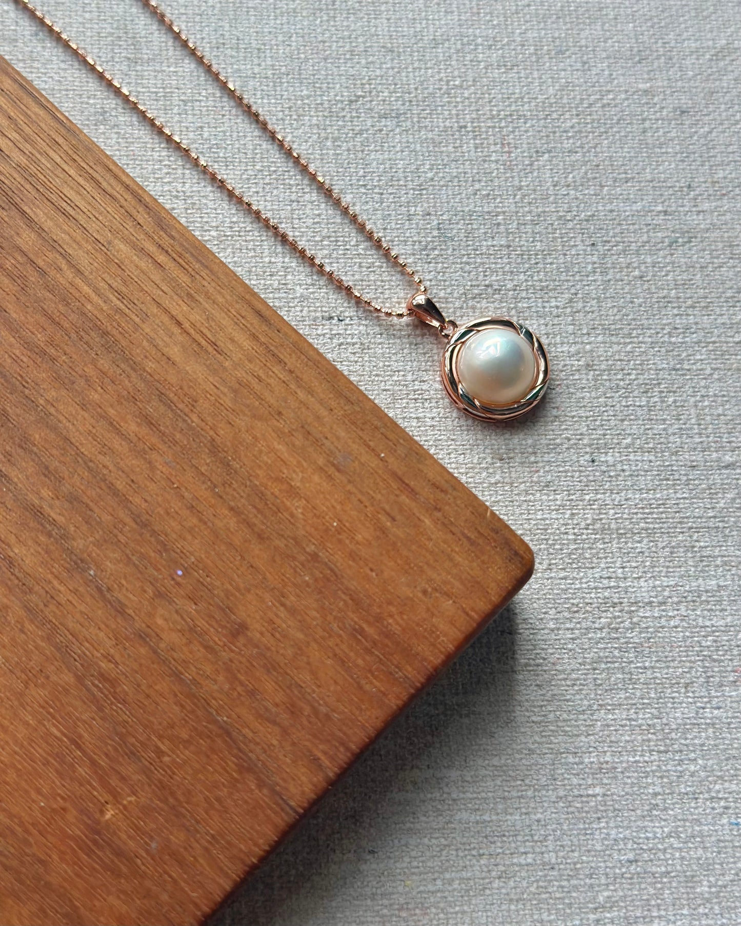 Mabe Pearl Rose Gold-plated Sterling Silver Necklace