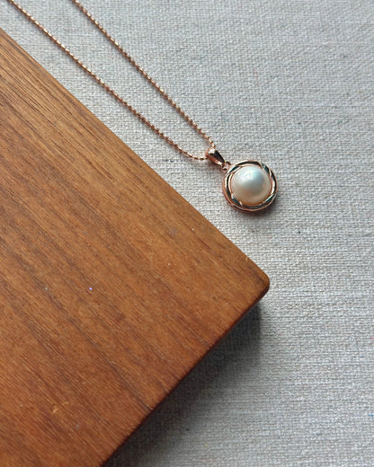 Mabe Pearl Rose Gold-plated Sterling Silver Necklace