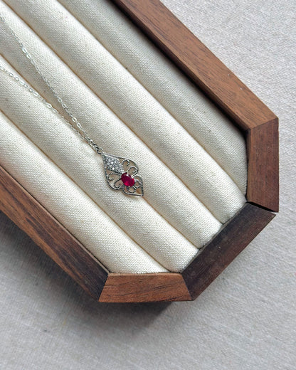 Ruby Sterling Silver Necklace