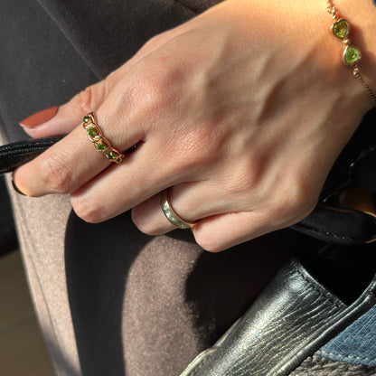 CHRISTMAS SET (2 ITEMS) Peridot Bracelet & Diopside Rose Gold-plated Ring