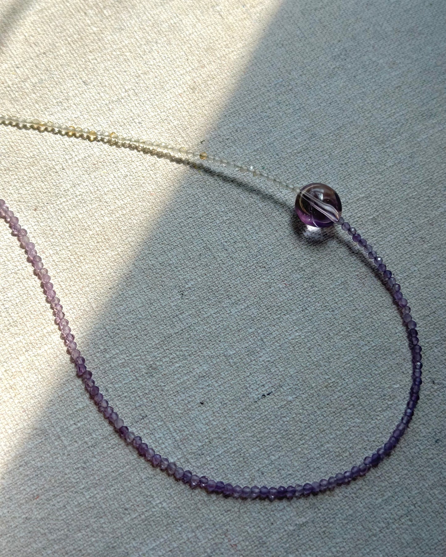 Ametrine And Citrine Beaded Necklace