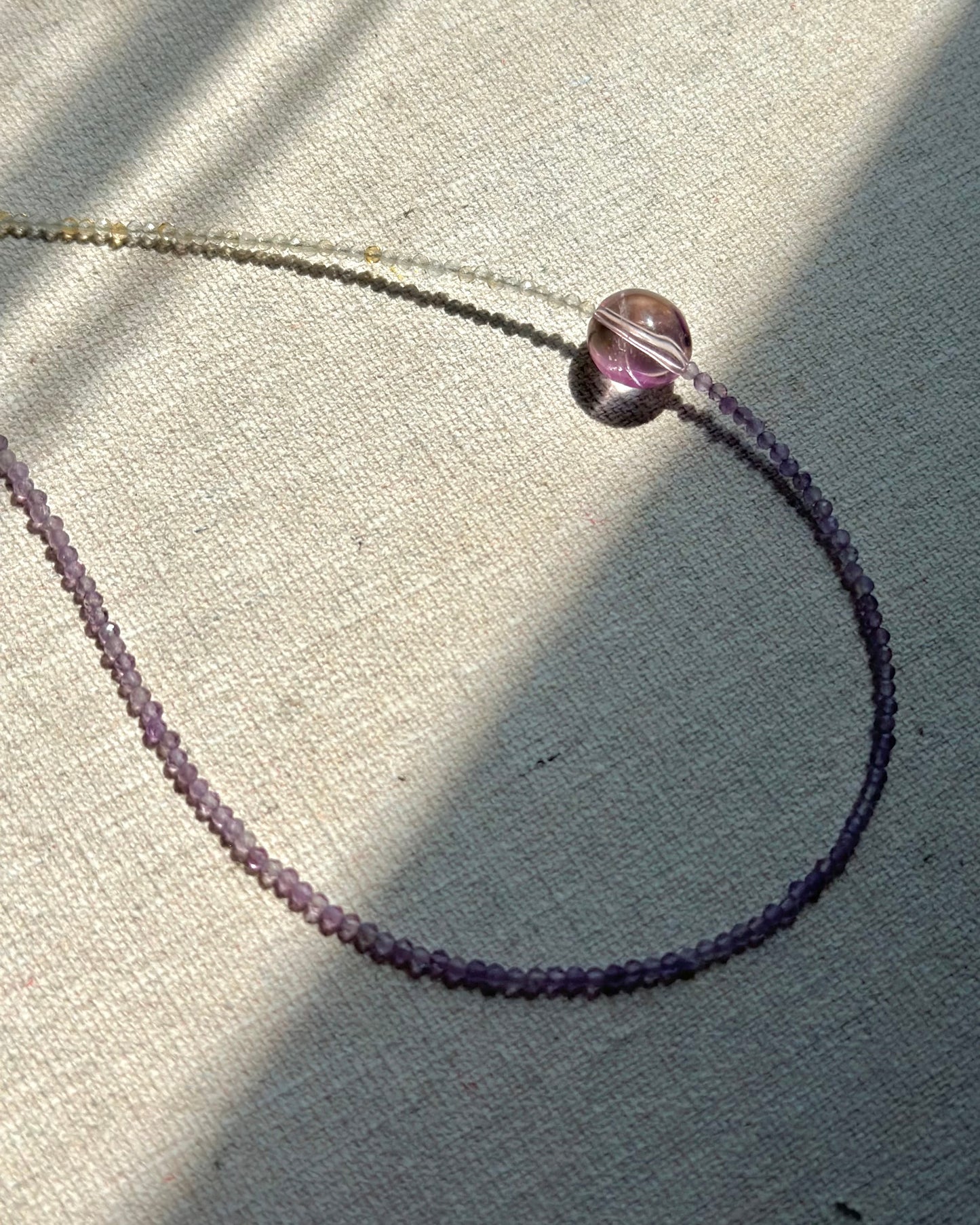 Ametrine And Citrine Beaded Necklace