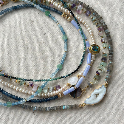 Freshwater Pearl Beaded And Moonstone Heart Necklace