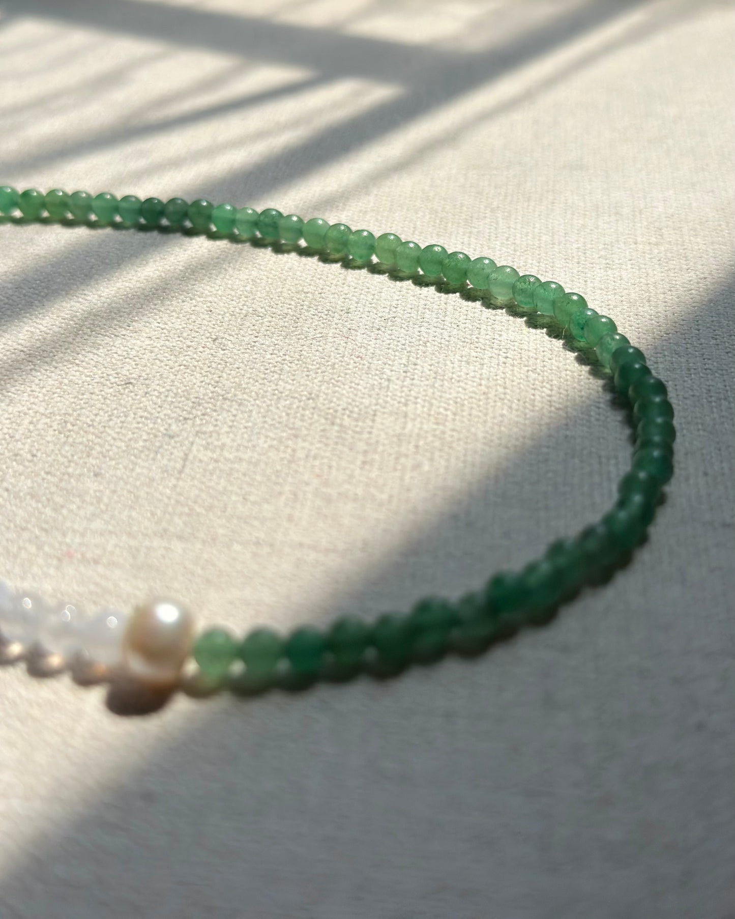 Green Aventurine And Blue Lace Agate Beaded Necklace