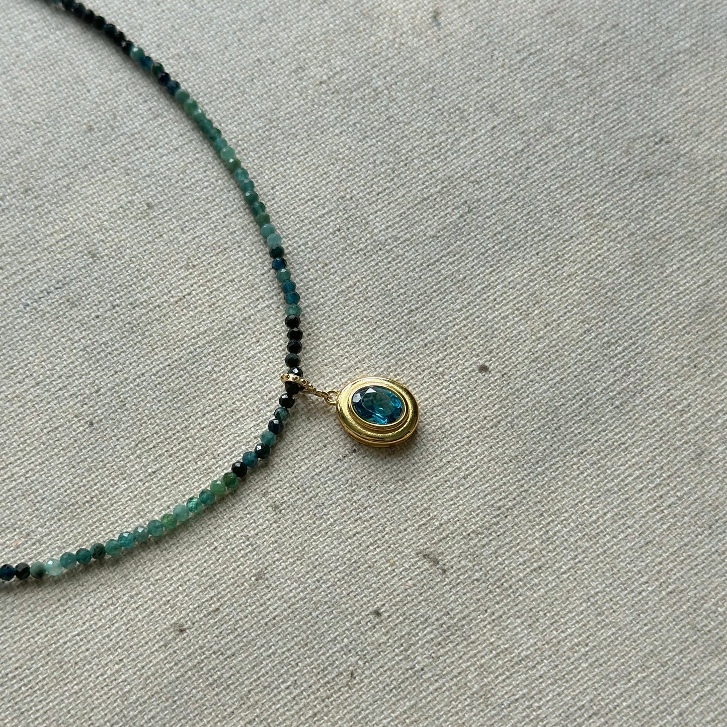 Blue Tourmaline Beaded And Topaz Necklace