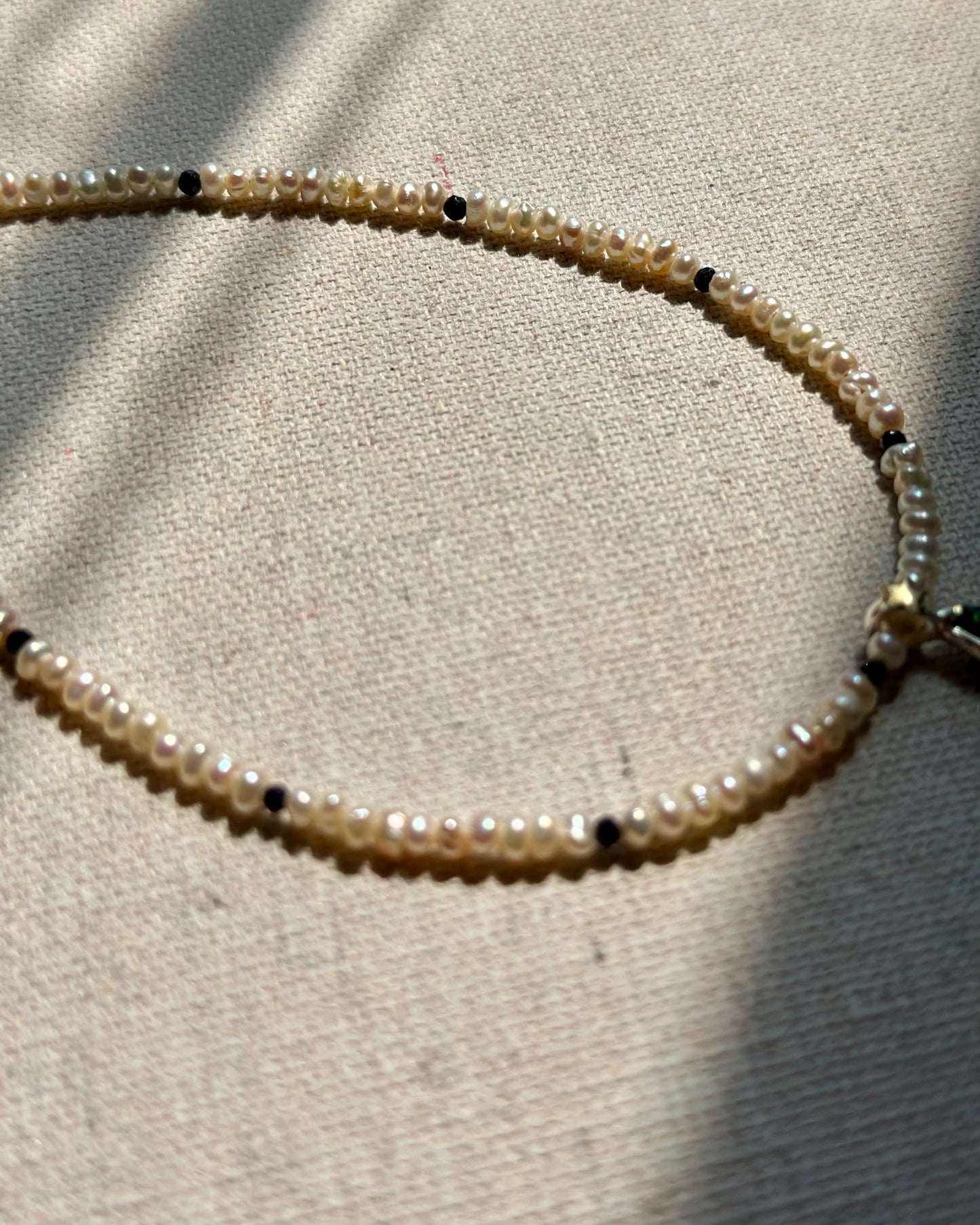 Ammolite And Freshwater Pearl Beaded Necklace