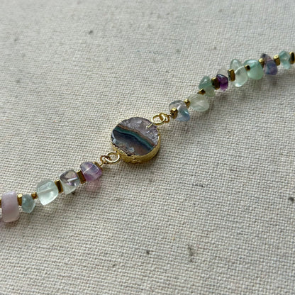 Multi-way Fluorite Beaded And Fluorite Necklace