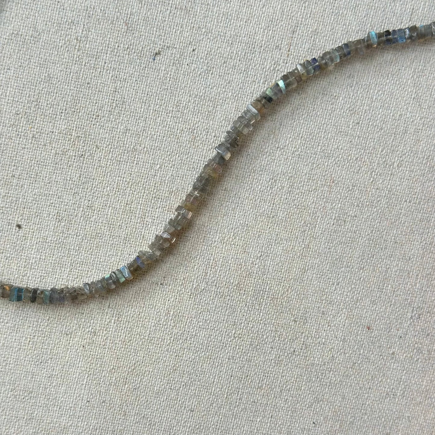 Labradorite Beaded And White Agate Necklace