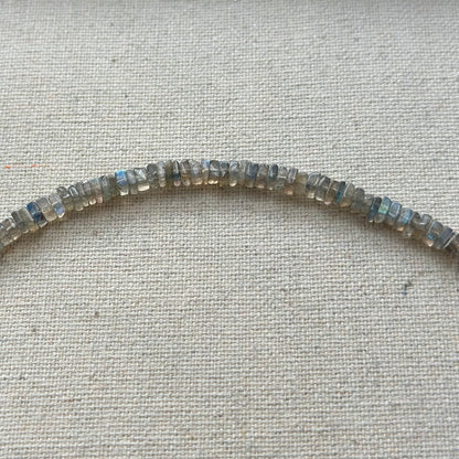 Labradorite Beaded And White Agate Necklace