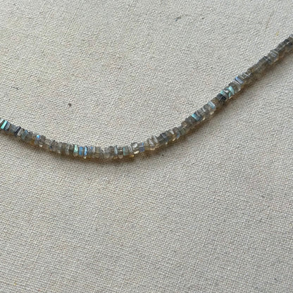 Labradorite Beaded And White Agate Necklace