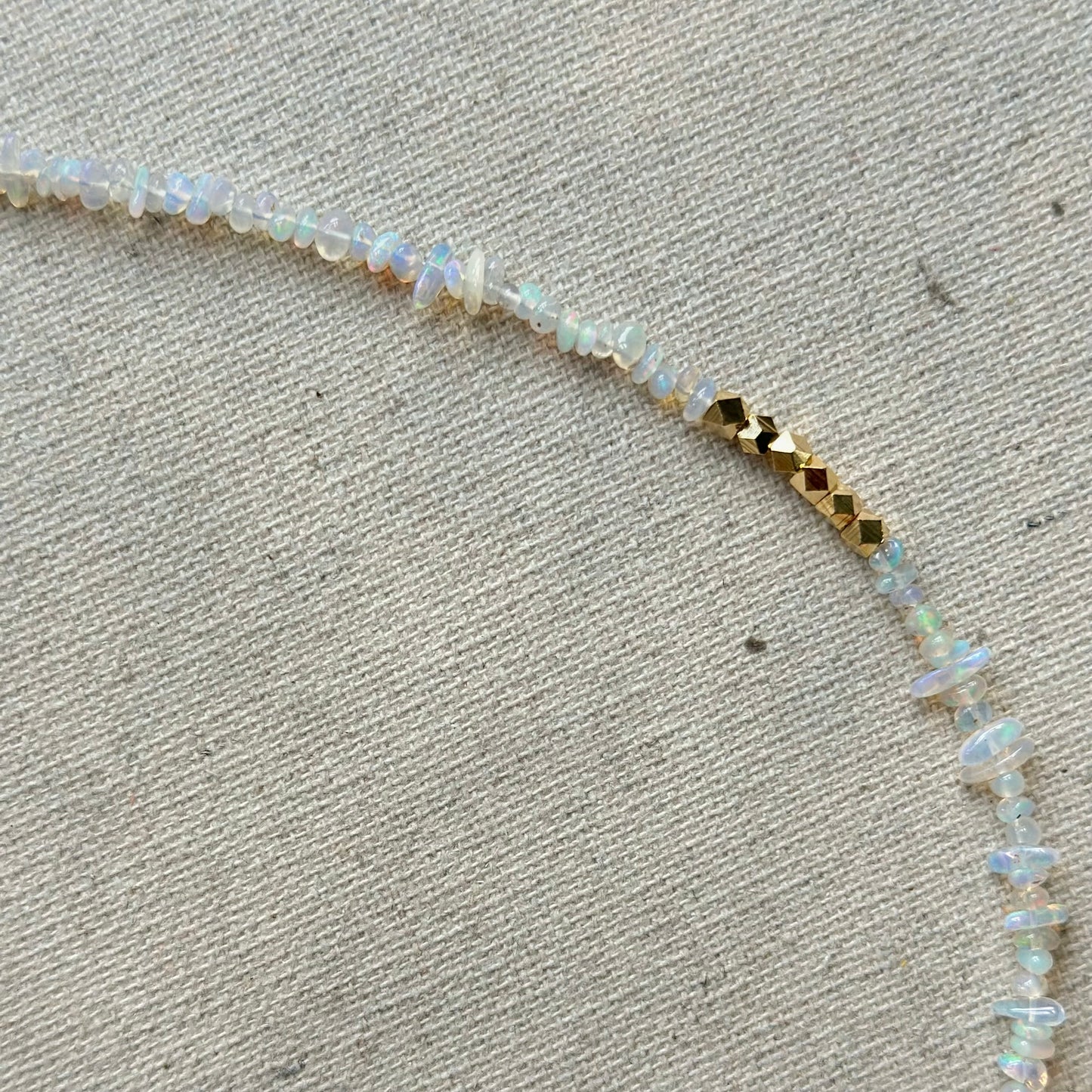 Opal Beaded And Moonstone Asymmetric Necklace