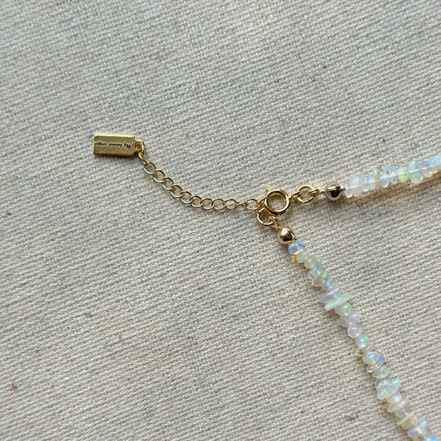 Opal Beaded And Moonstone Asymmetric Necklace