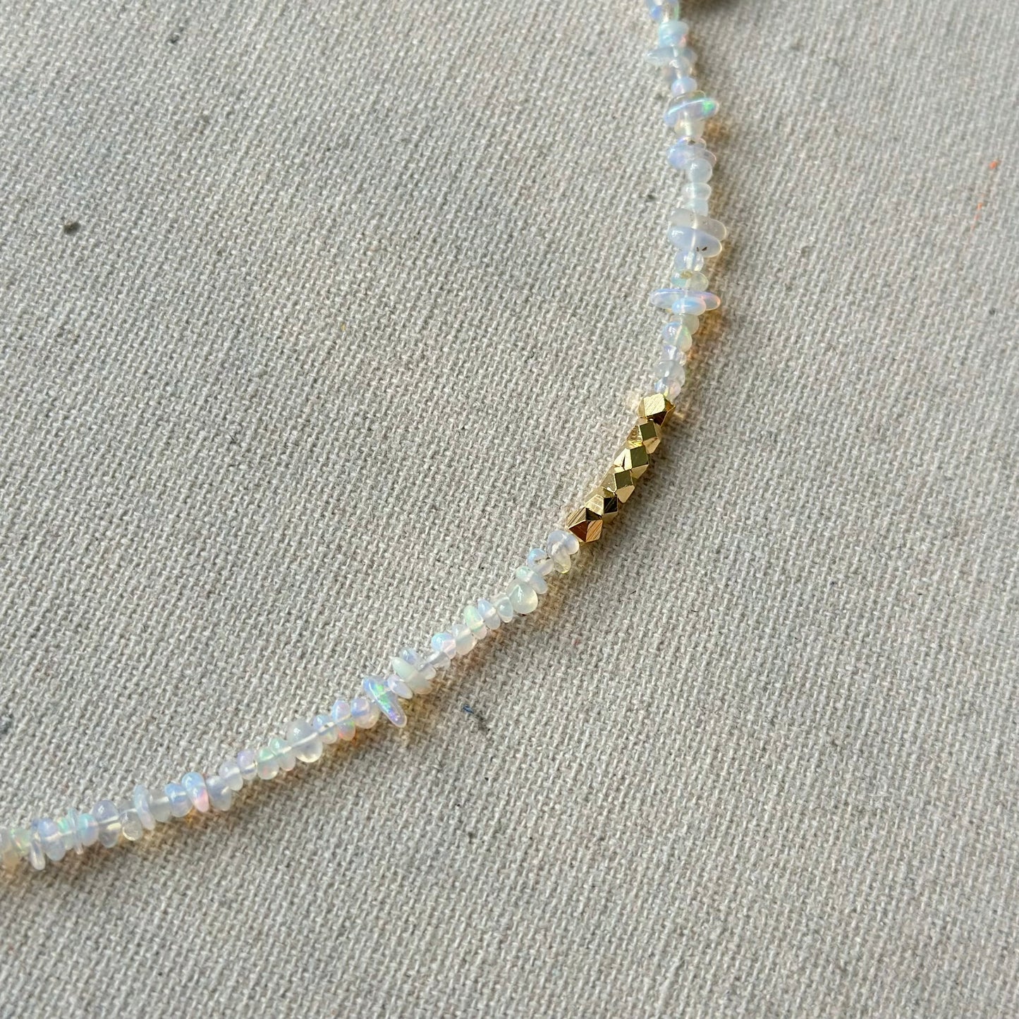 Opal Beaded And Moonstone Asymmetric Necklace
