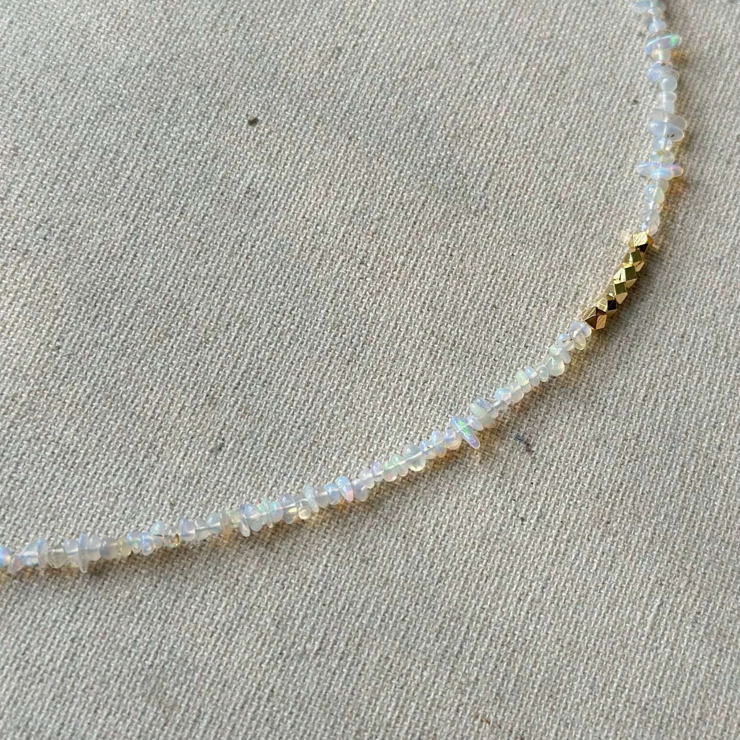Opal Beaded And Moonstone Asymmetric Necklace