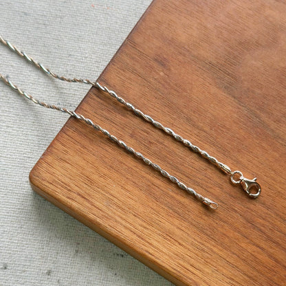 Rose Gold-plated Two Tone Italian Sterling Silver Twisted Necklace