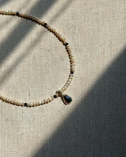 Ammolite And Freshwater Pearl Beaded Necklace