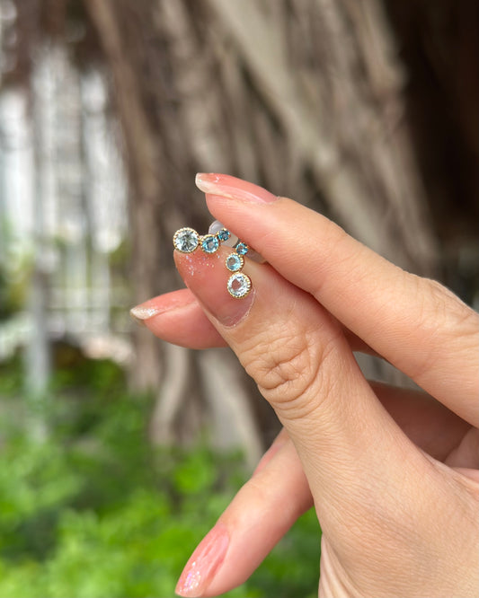 10K Solid Gold Topaz Ear Stud