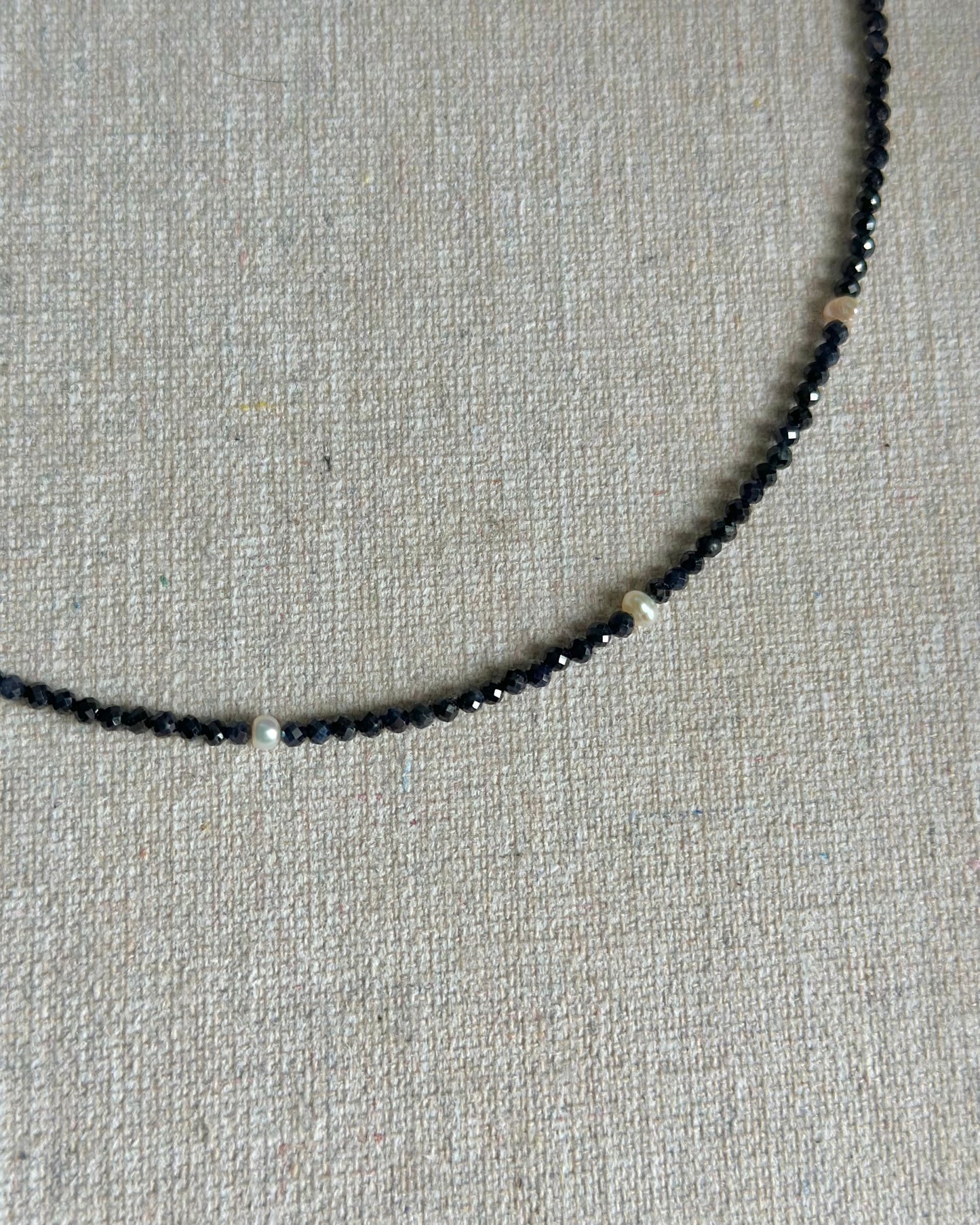 Sapphire Beaded And Opal Necklace