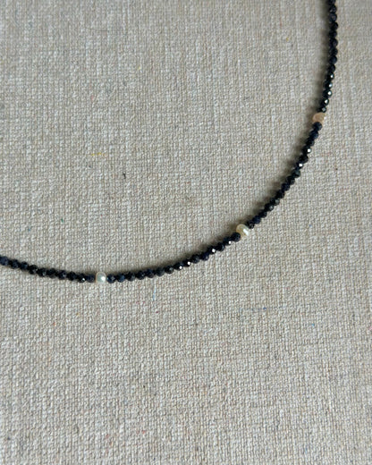 Sapphire Beaded And Opal Necklace