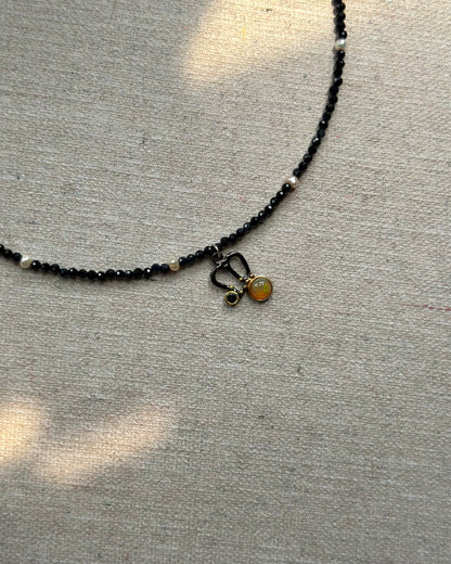 Sapphire Beaded And Opal Necklace