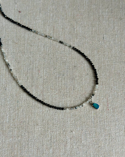 Moonstone Beaded And Australian Opal Necklace