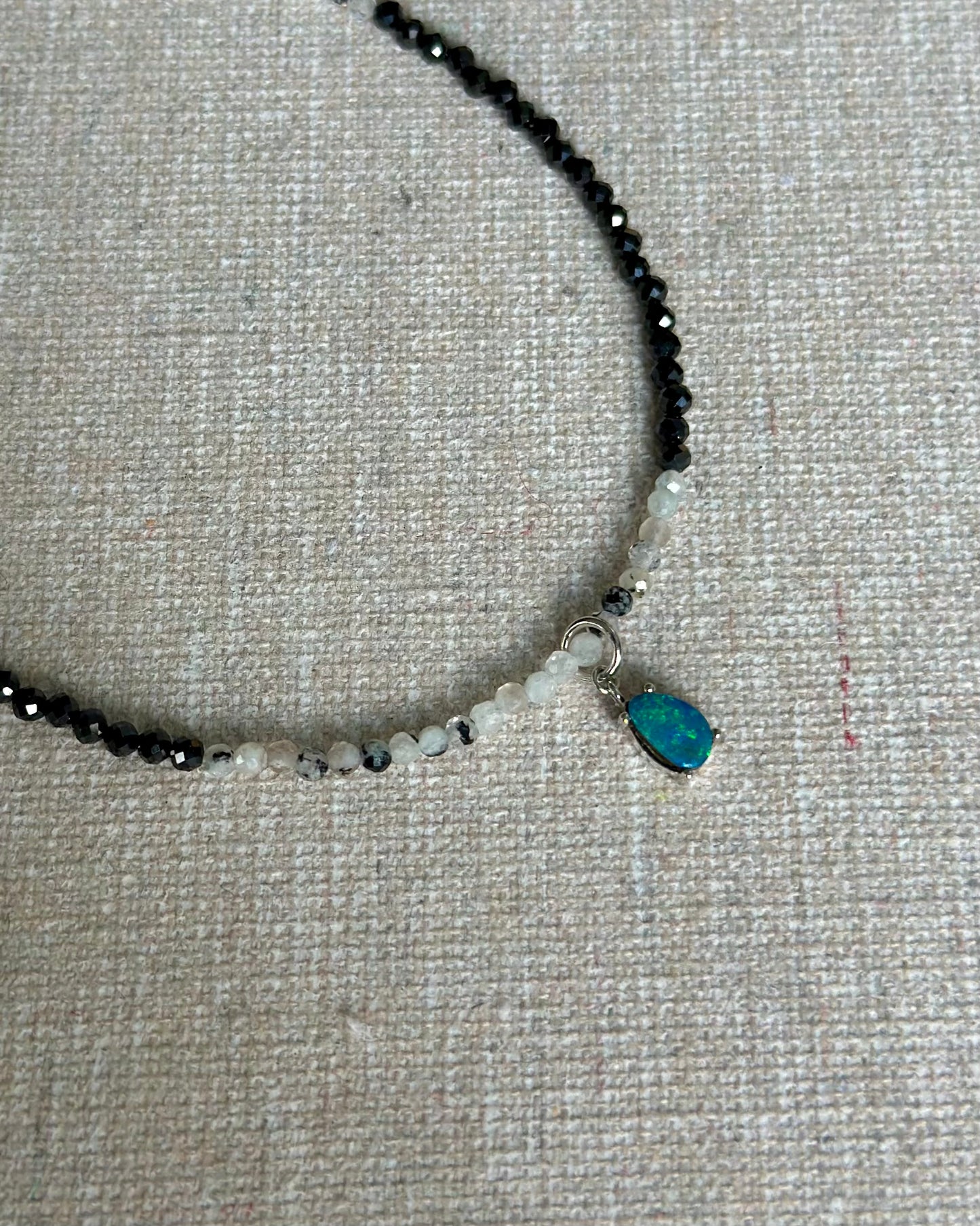 Moonstone Beaded And Australian Opal Necklace