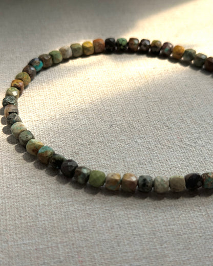 Turquoise Beaded And Opal Hoop Toggle Necklace